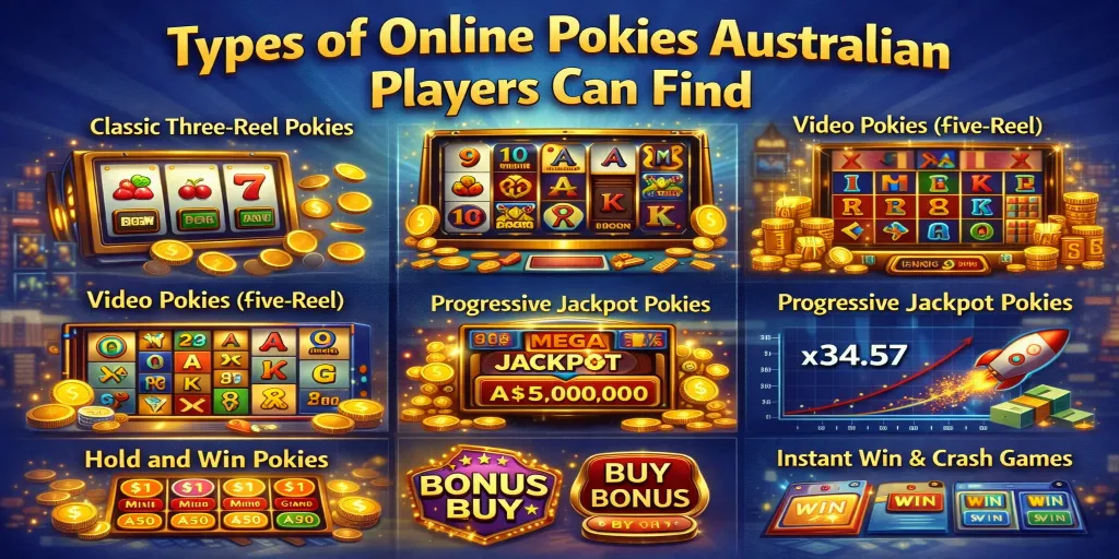Types of Online Pokies Australian Players Can Find