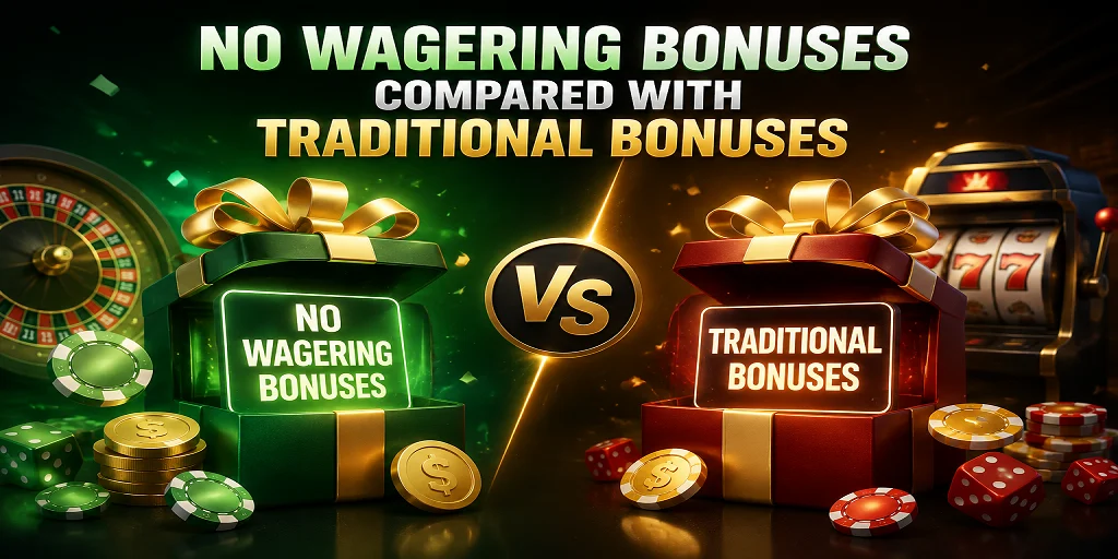 No Wagering Bonuses Compared With Traditional Bonuses